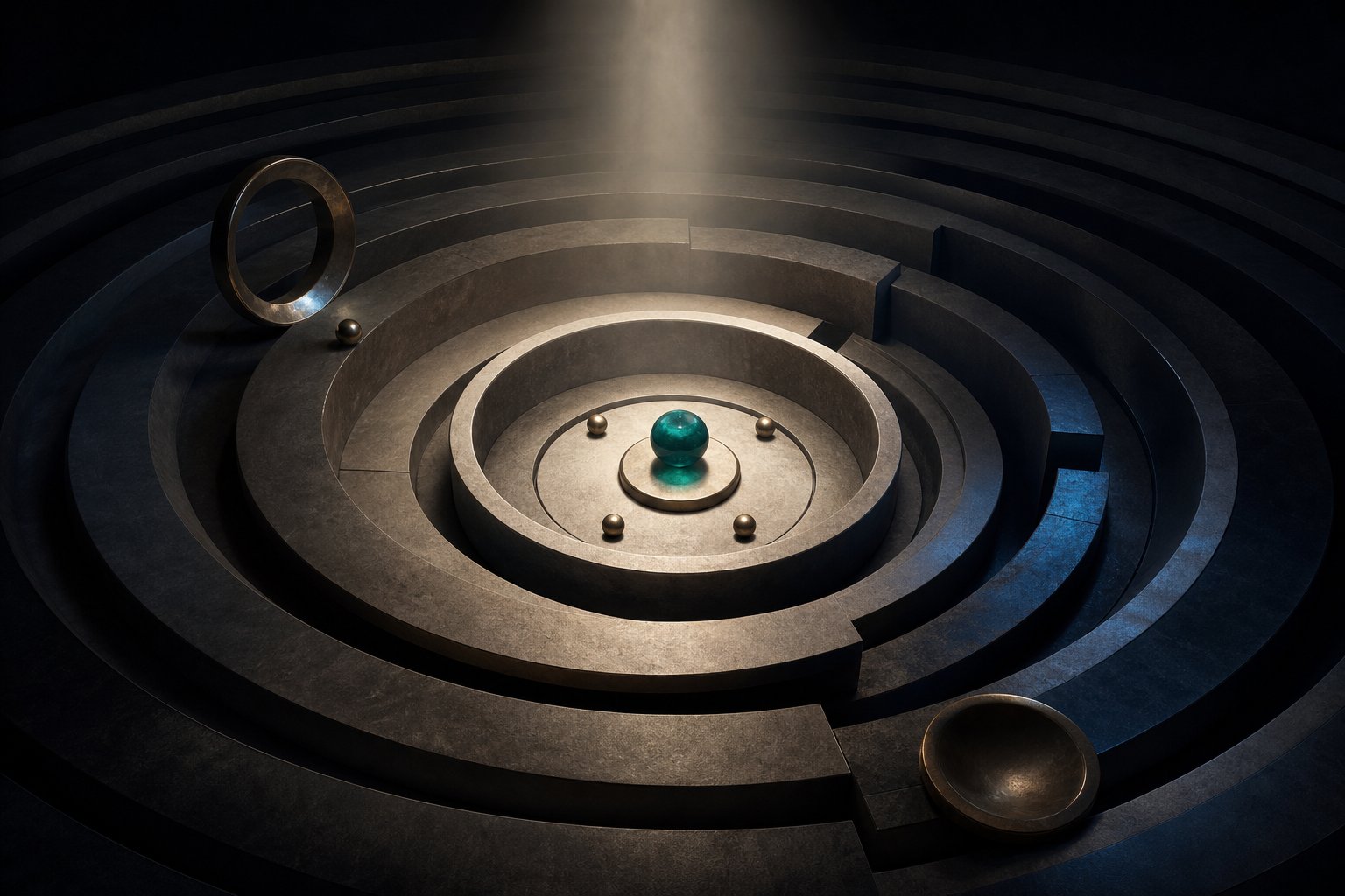 Concentric rings focusing attention on a small number of signals