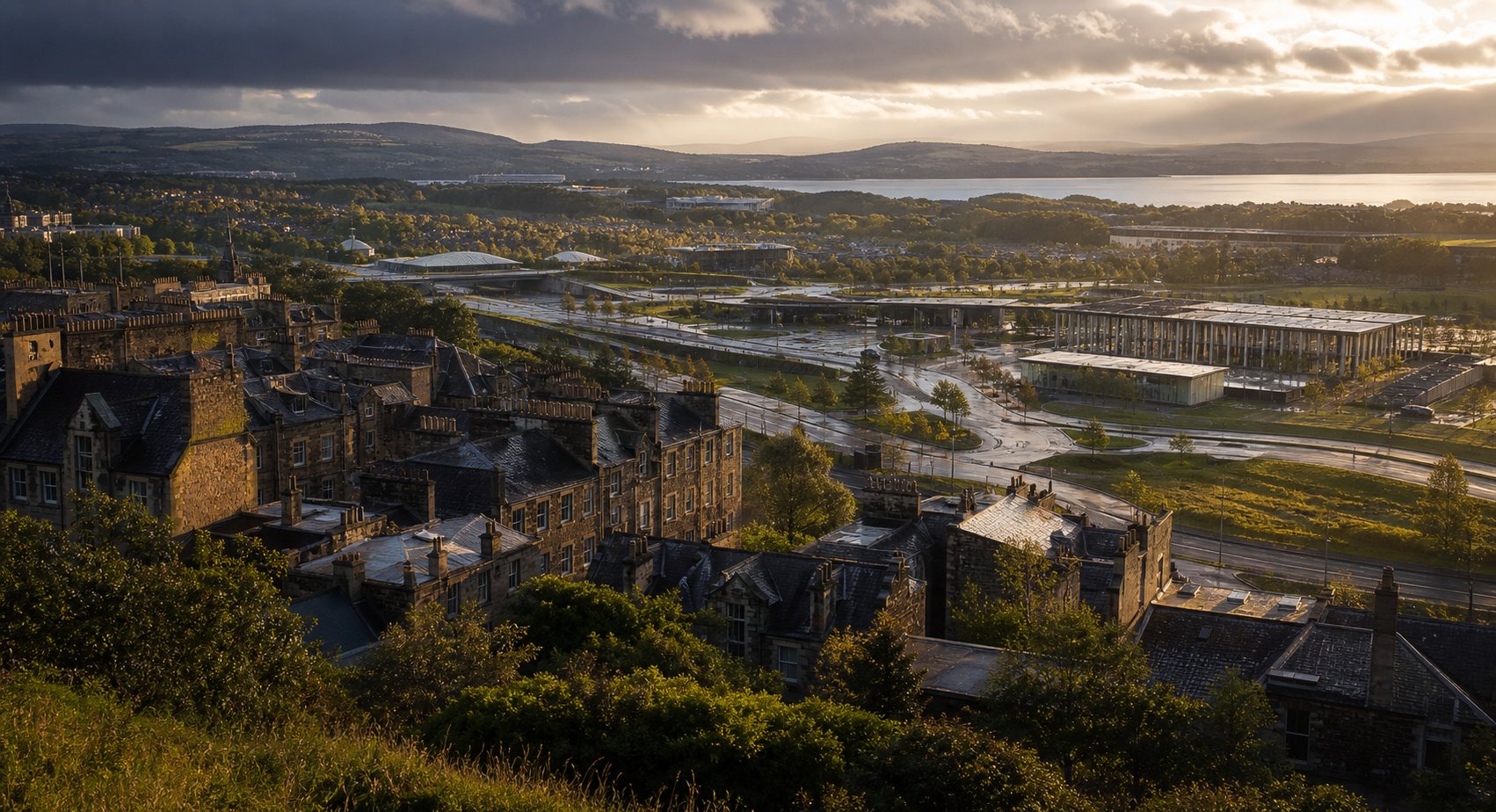 Established urban fabric transitioning into contemporary public infrastructure